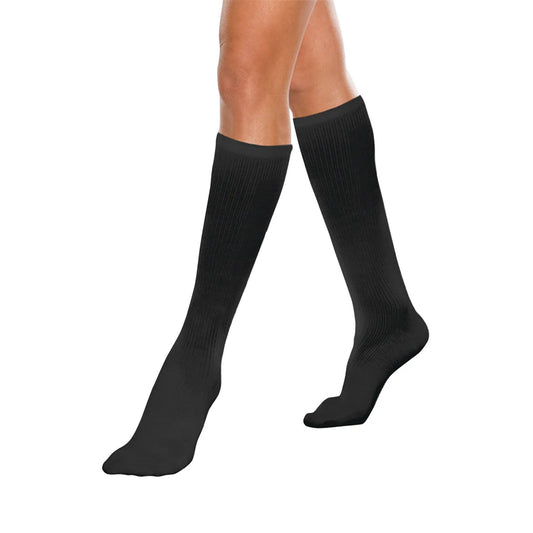 Core-Spun by Therafirm Compression Socks Knee High Large Black Closed Toe