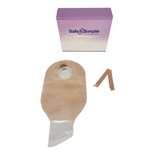 Ostomy Pouch Safe n Simple™ Two-Piece System 12 Inch Length Without Barrier Drainable