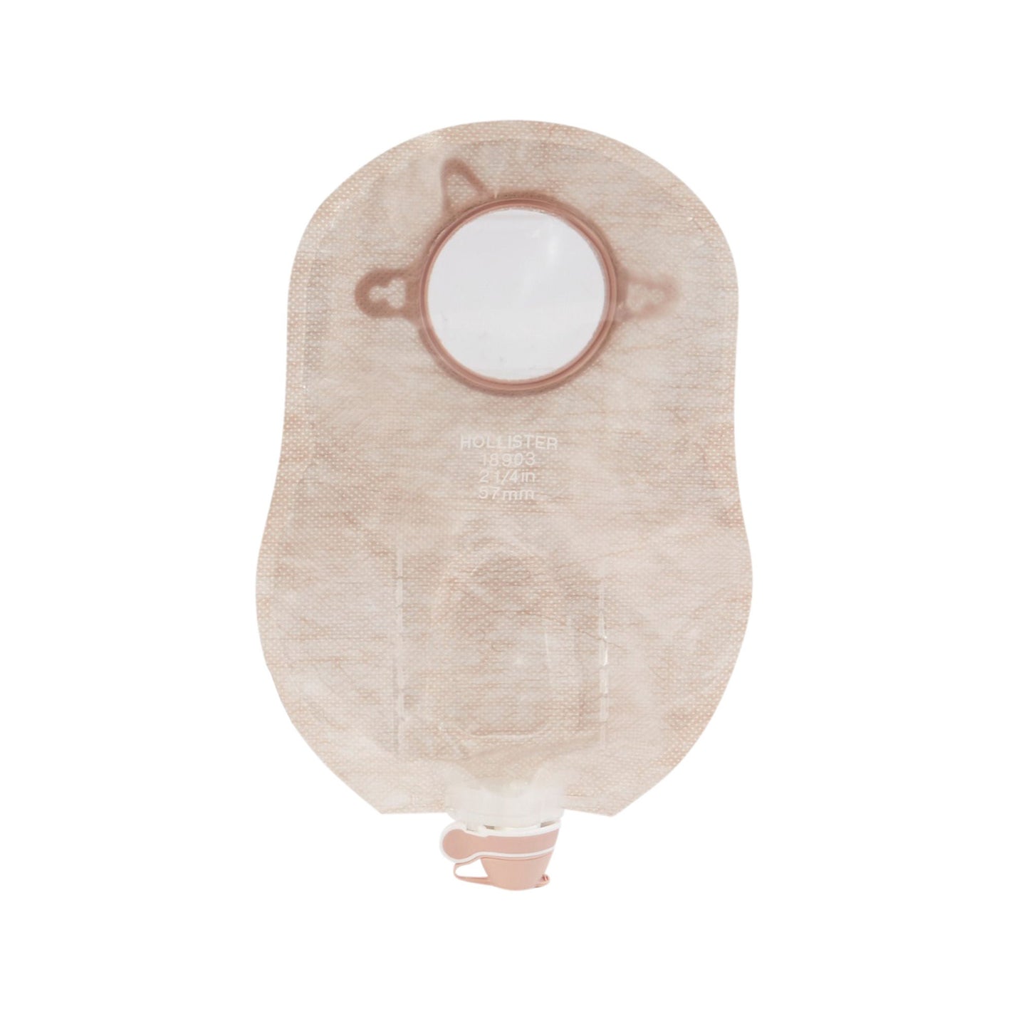 New Image™ Two-Piece Transparent Urostomy Pouch, Flange, Red Match