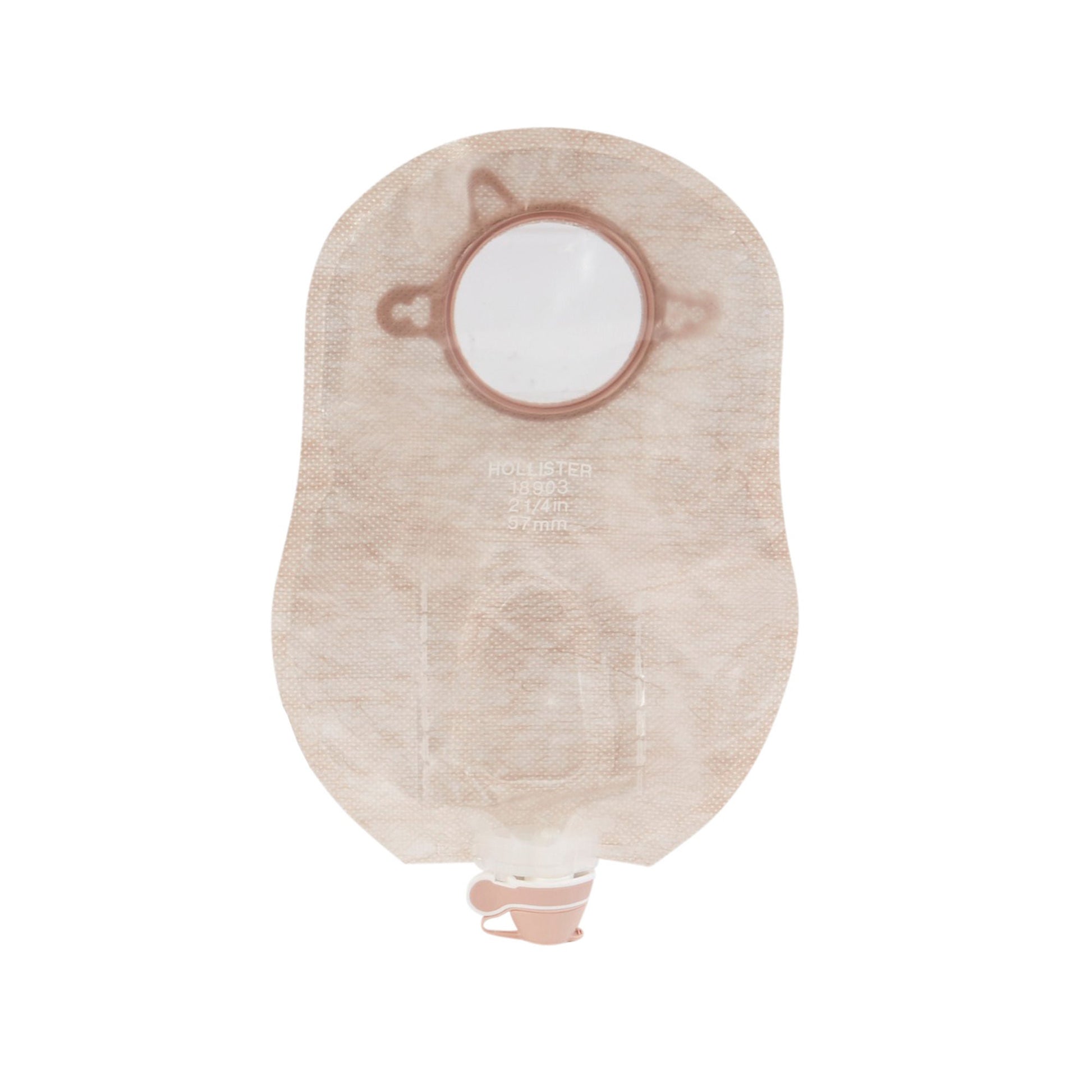 New Image™ Two-Piece Transparent Urostomy Pouch, Flange, Red Match