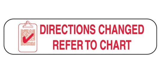Barkley® "Directions Changed Refer To Chart" Pharmacy Label