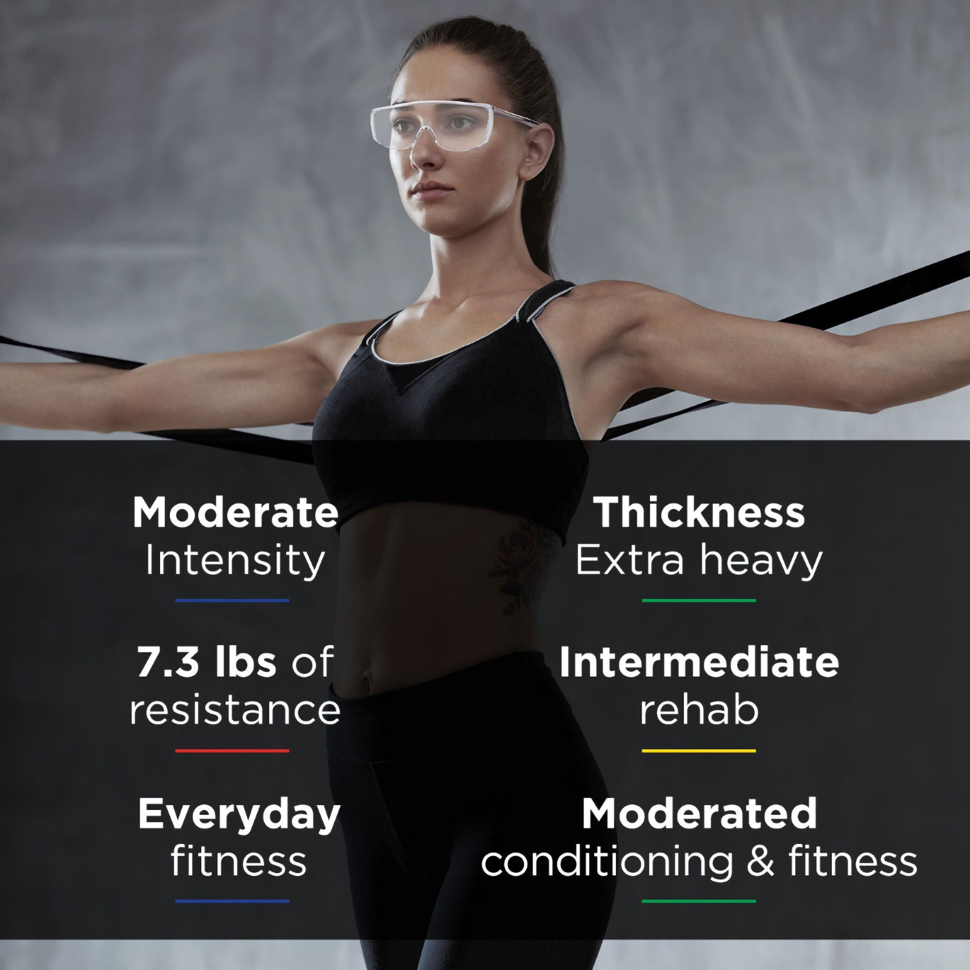 TheraBand® Exercise Resistance Band, Black, X-Heavy Resistance