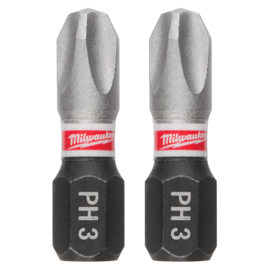 Milwaukee SHOCKWAVE Impact Duty 1" Phillips #3 Insert Bits Bulk 250 48-32-4882 | PH3 Drive, 250-Piece