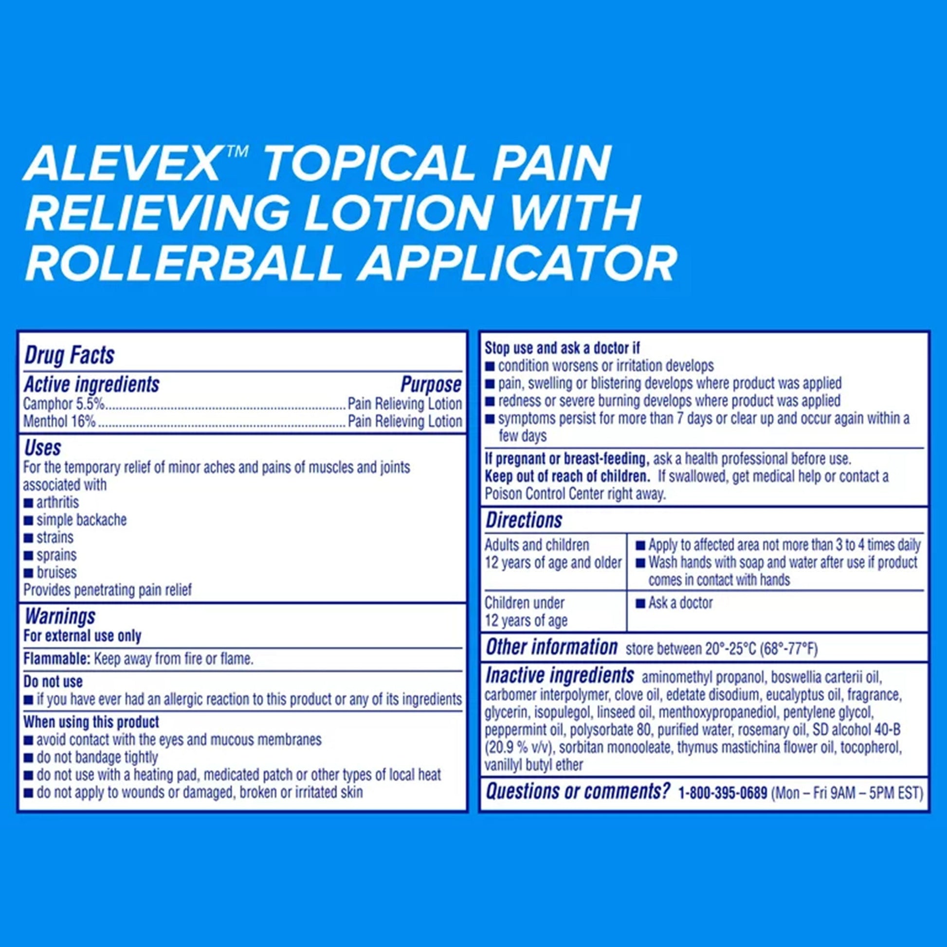 Aleve X Pain Relieving Lotion Max Strength Menthol, 2½-ounce roll-on bottle