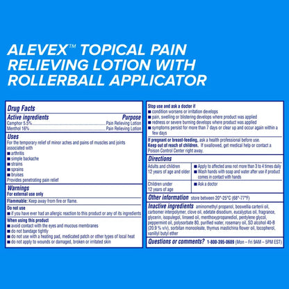 Aleve X Pain Relieving Lotion Max Strength Menthol, 2½-ounce roll-on bottle