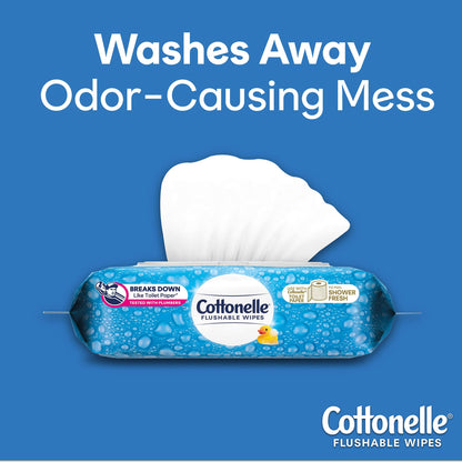 Cottonelle FreshCare Flushable Personal Wipe Soft Pack Refill Scented