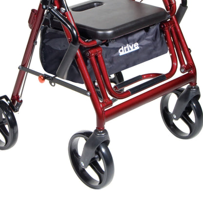 drive™ Duet Four-Wheel Rollator, Burgundy