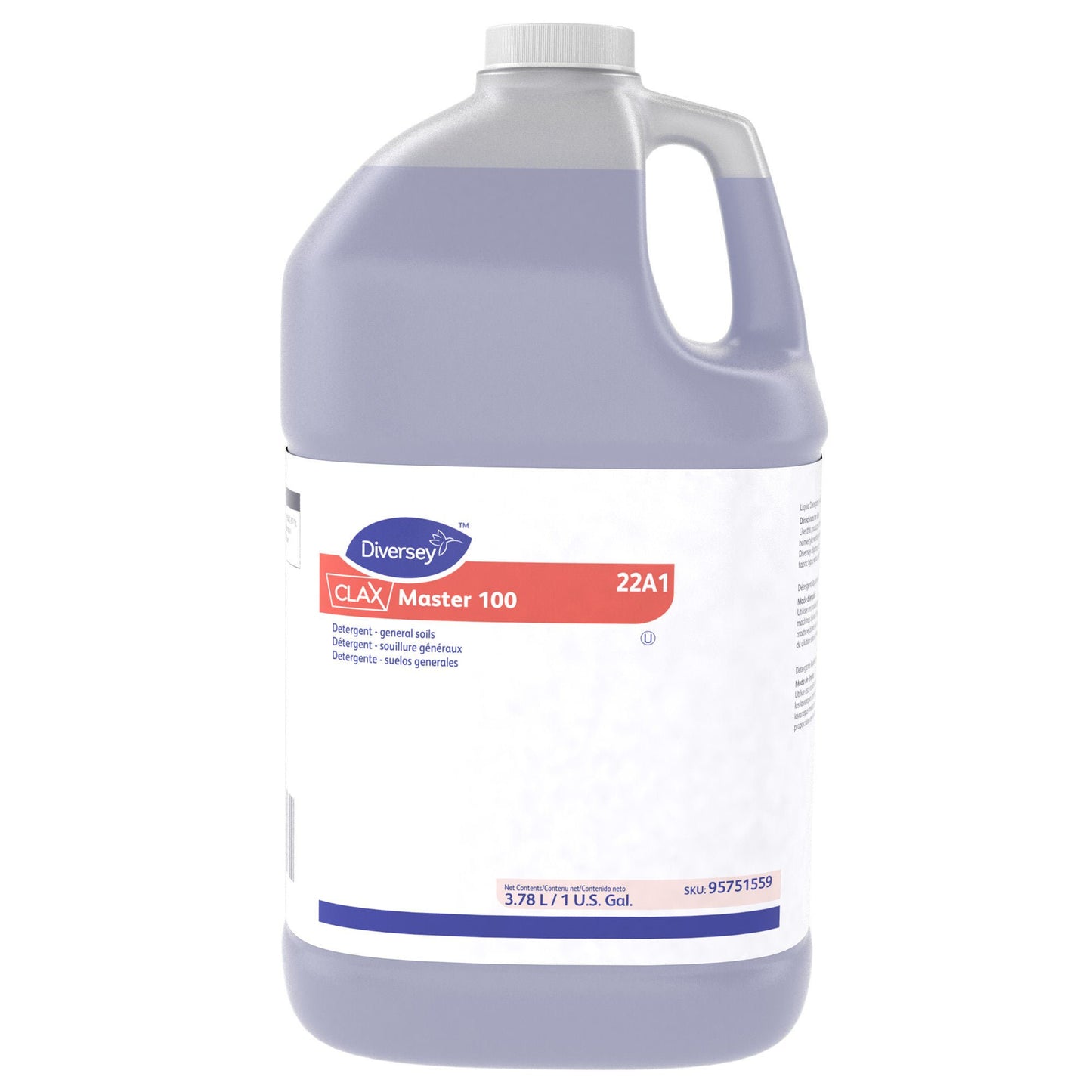 Diversey Clax Master 100 Laundry Detergent Jug Liquid Unscented