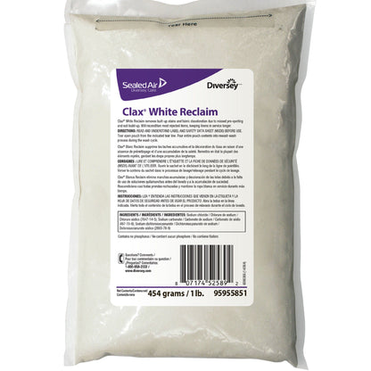 Diversey Clax White Reclaim Laundry Stain Remover 1 lb. Bag Powder Chlorine Scent