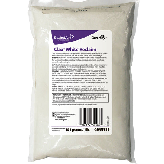 Diversey Clax White Reclaim Laundry Stain Remover 1 lb. Bag Powder Chlorine Scent