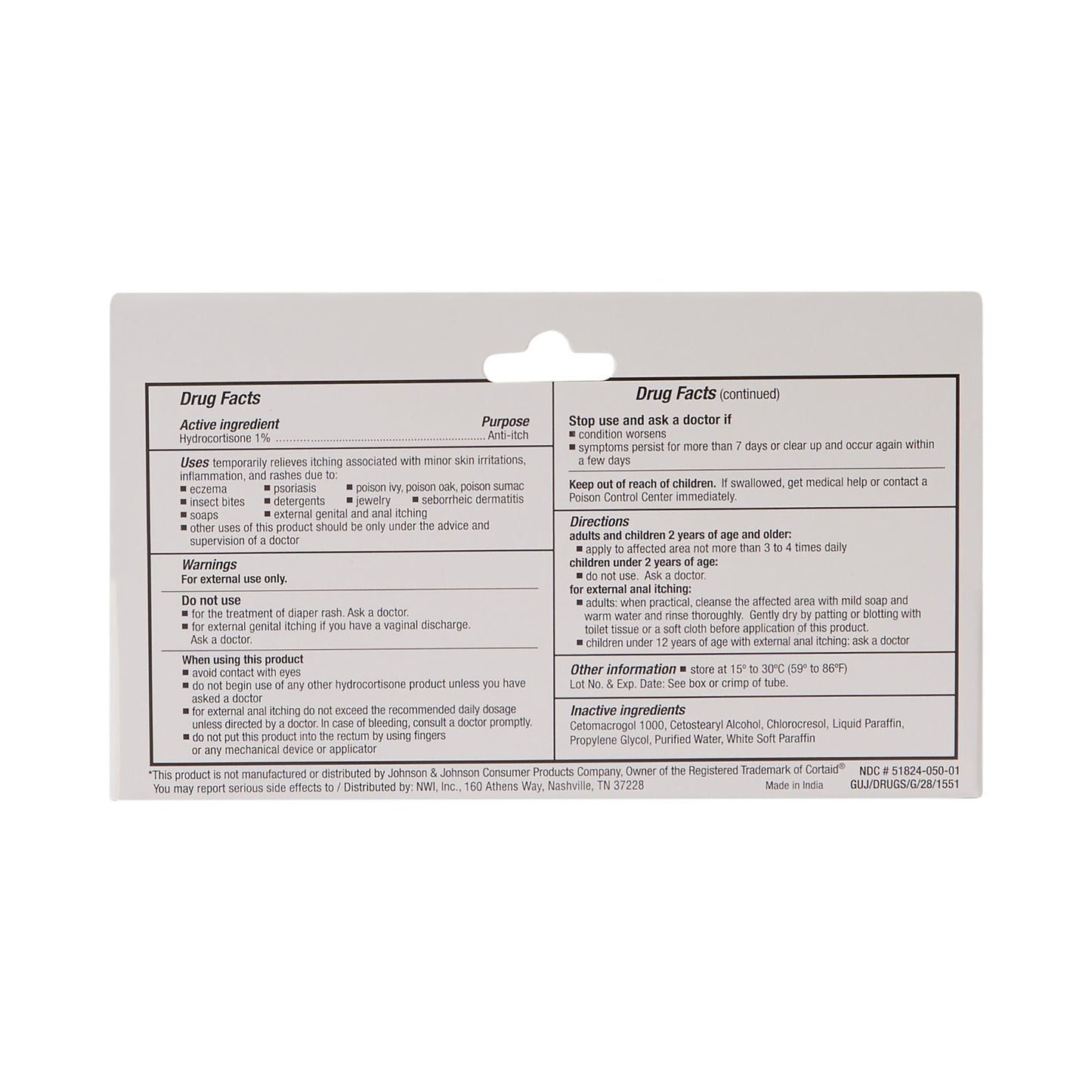 CareALL® Hydrocortisone Itch Relief, tube