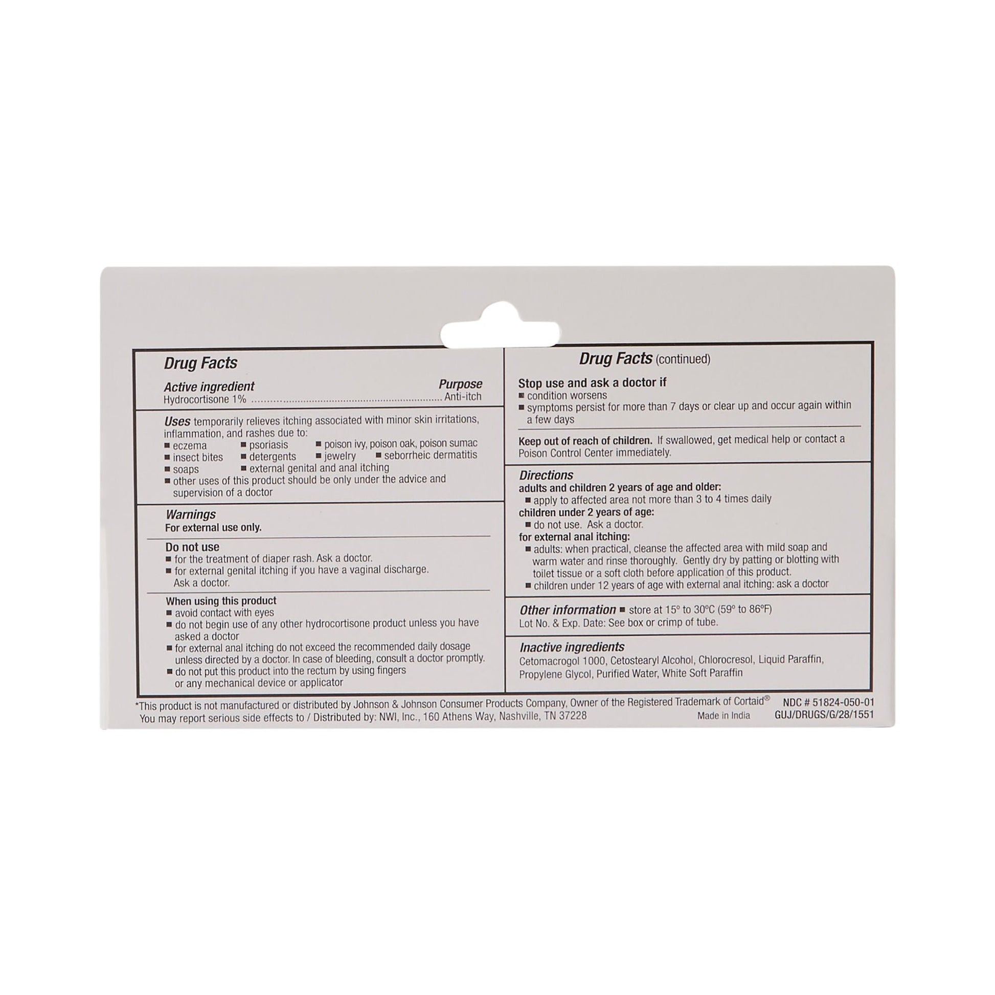 CareALL® Hydrocortisone Itch Relief, tube