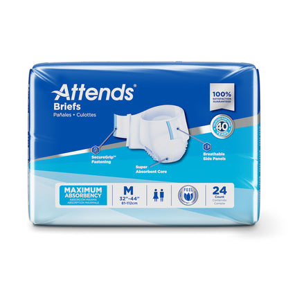 Attends® Briefs, Adult, Heavy Absorbency, Disposable, White
