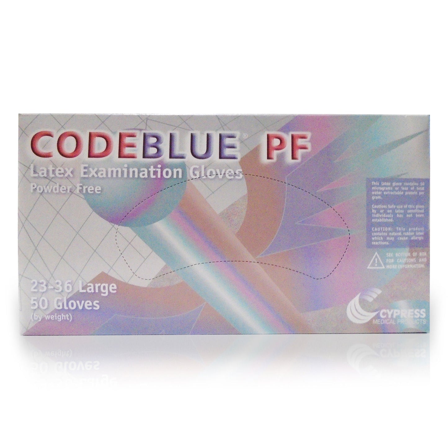 CODEBLUE® PF Latex Exam Gloves, Blue - view 4