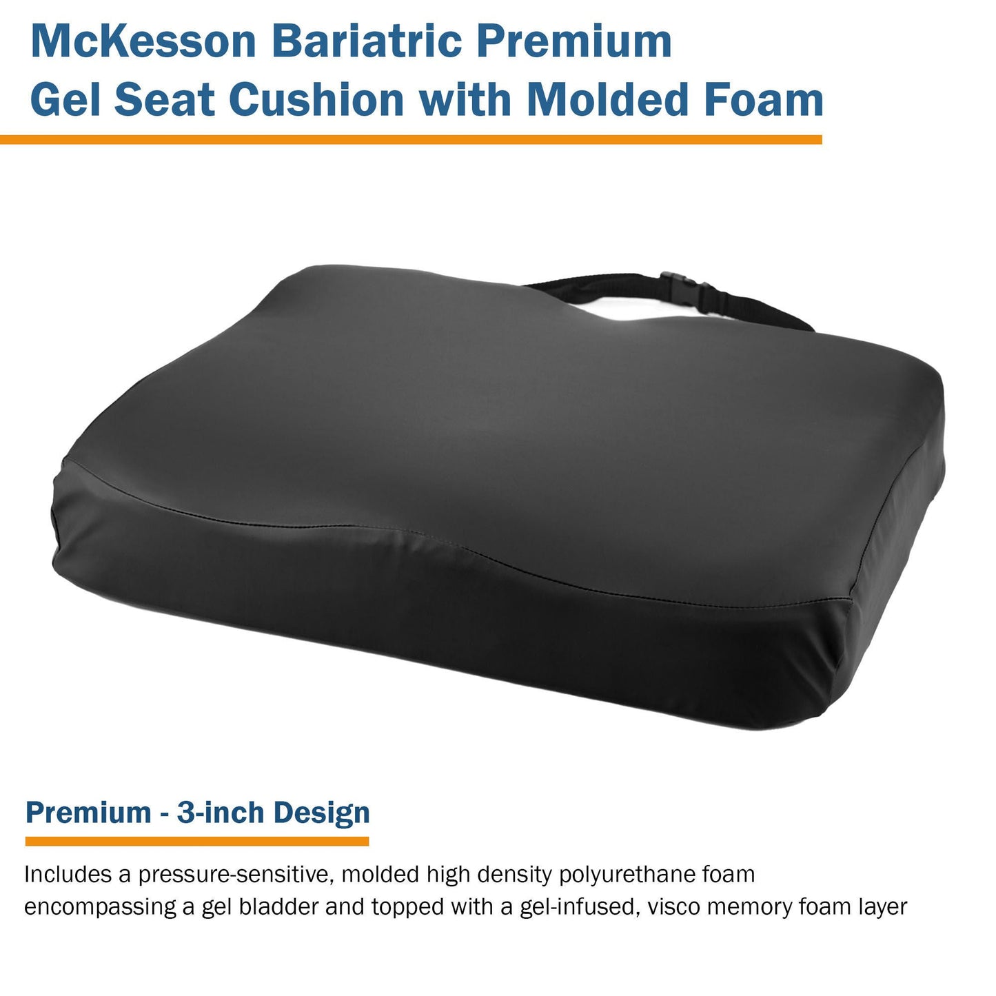 McKesson Premium Molded Foam Seat Cushion, 22 x 18 x 3 Inch