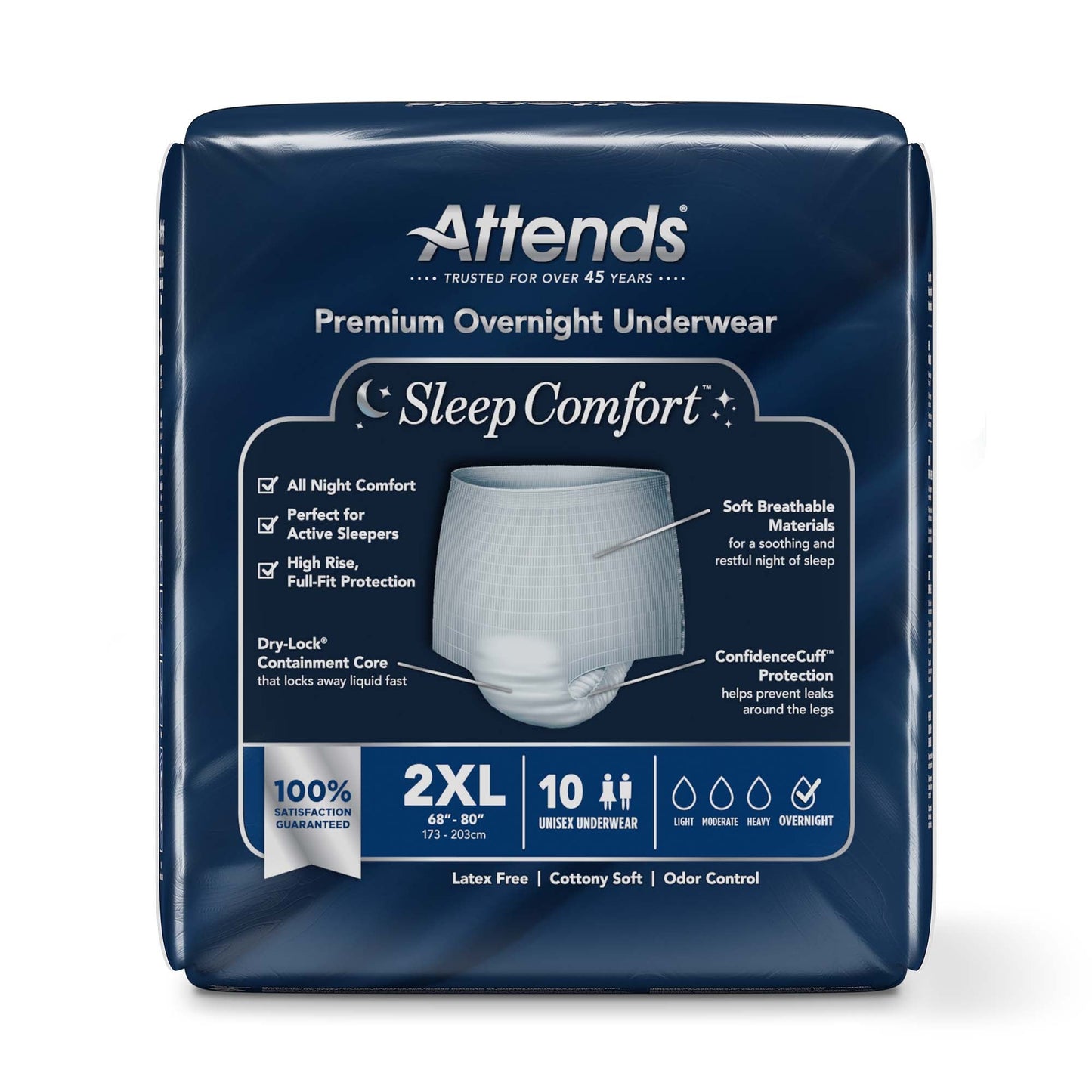 Attends® Sleep Comfort Premium Overnight Underwear, 68 – 80 Inches