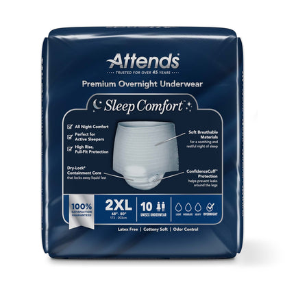 Attends® Sleep Comfort Premium Overnight Underwear, 68 – 80 Inches