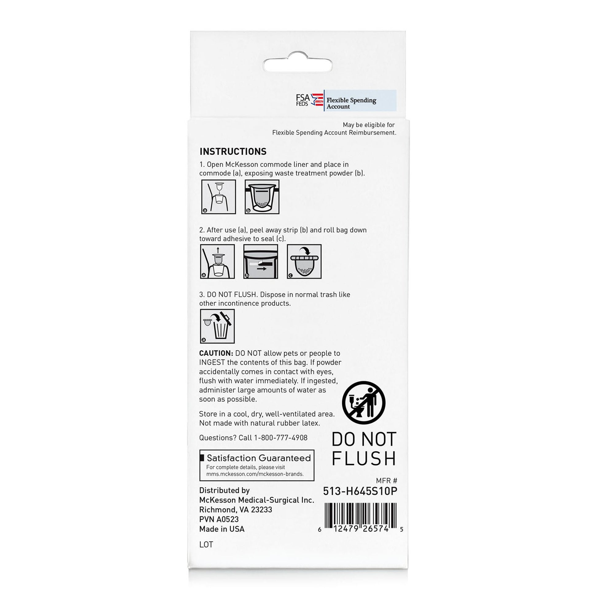McKesson Commode and Bedpan Liner with Absorbent Powder