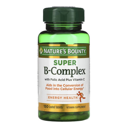Nature's Bounty® Super B-Complex With Folic Acid Plus Vitamin C Coated Tablets