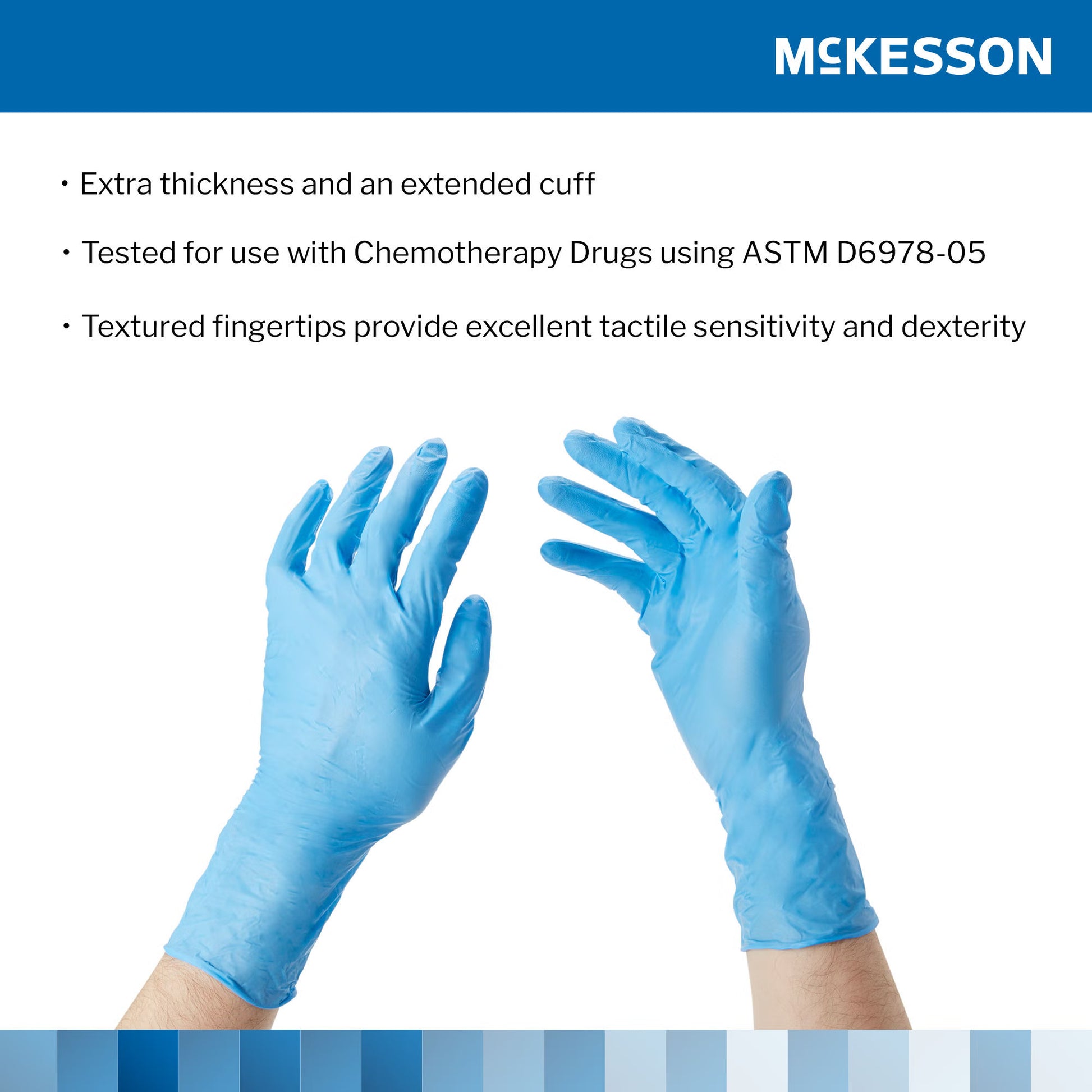 McKesson Confiderm® 6.5CX Nitrile Exam Gloves, Blue - view 4