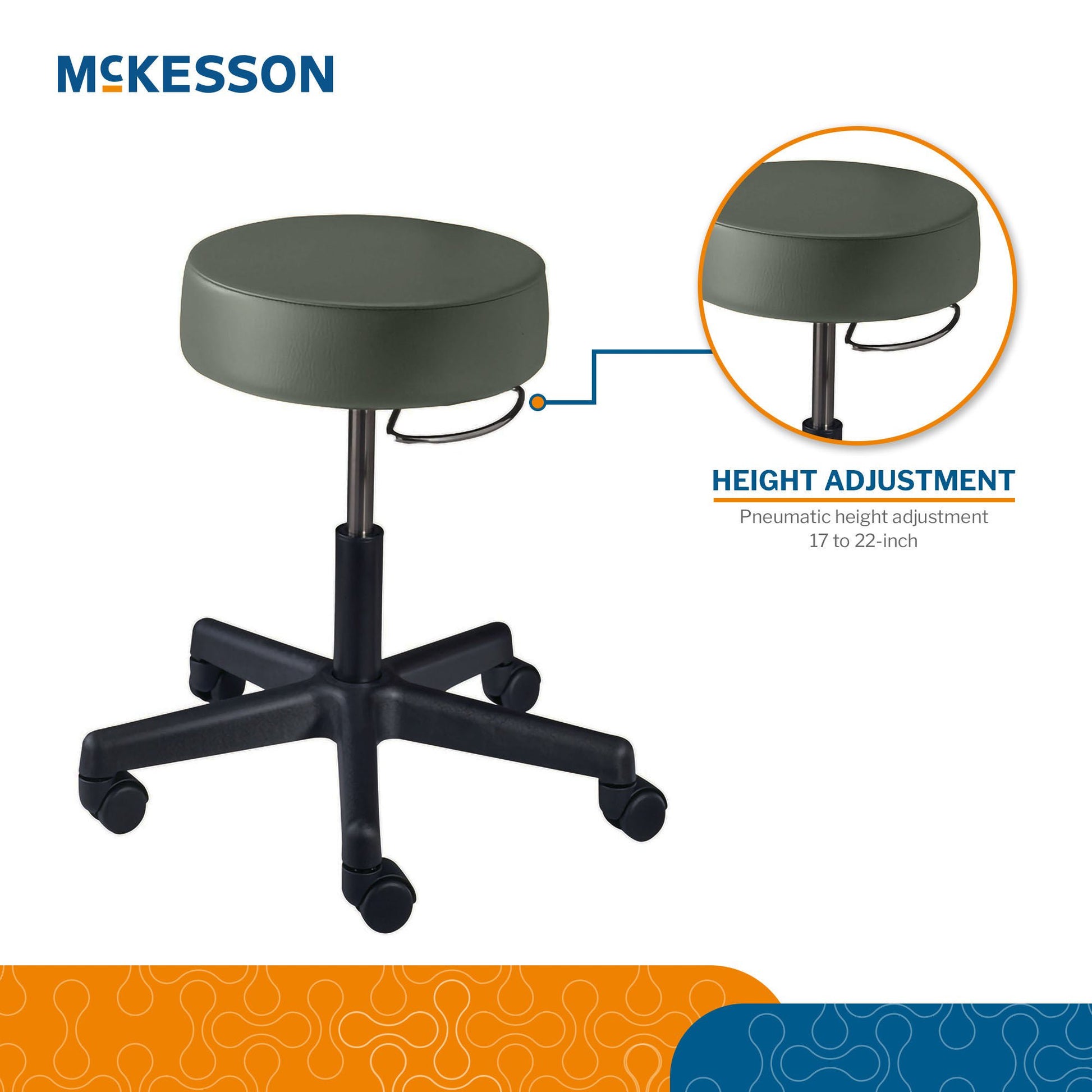 McKesson Exam Stool, Gunmetal, without Backrest
