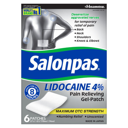 Salonpas® Lidocaine 4% Pain Relieving Gel-Patches Maximum Strength