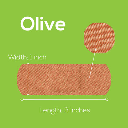 Tru-Colour Skin Tone Shade Fabric Bandage Adhesive Strips – Olive