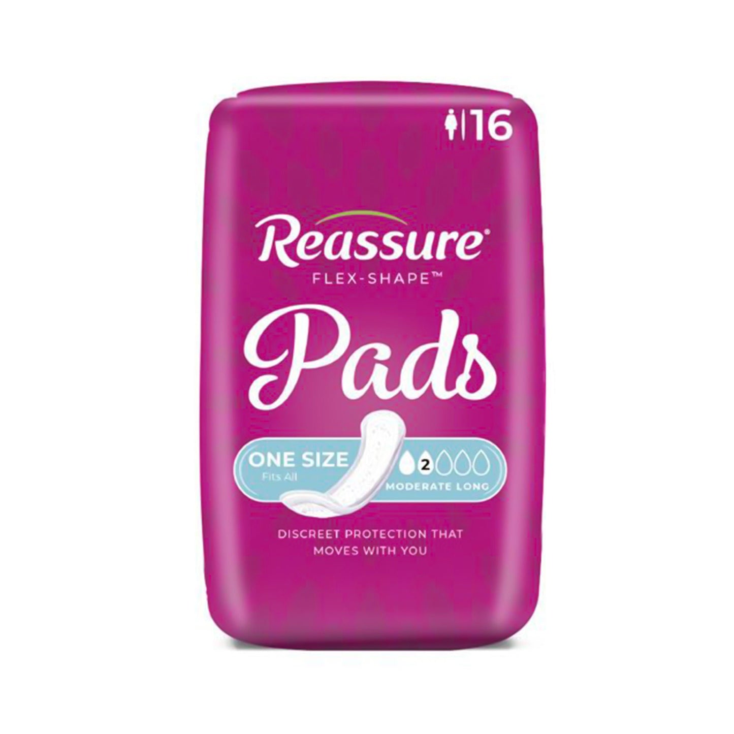 Reassure® Flex-Shape Pad™, Long Pad for Moderate Incontinence