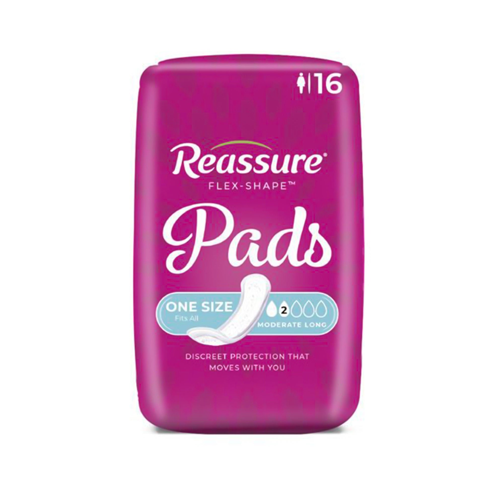 Reassure® Flex-Shape Pad™, Long Pad for Moderate Incontinence