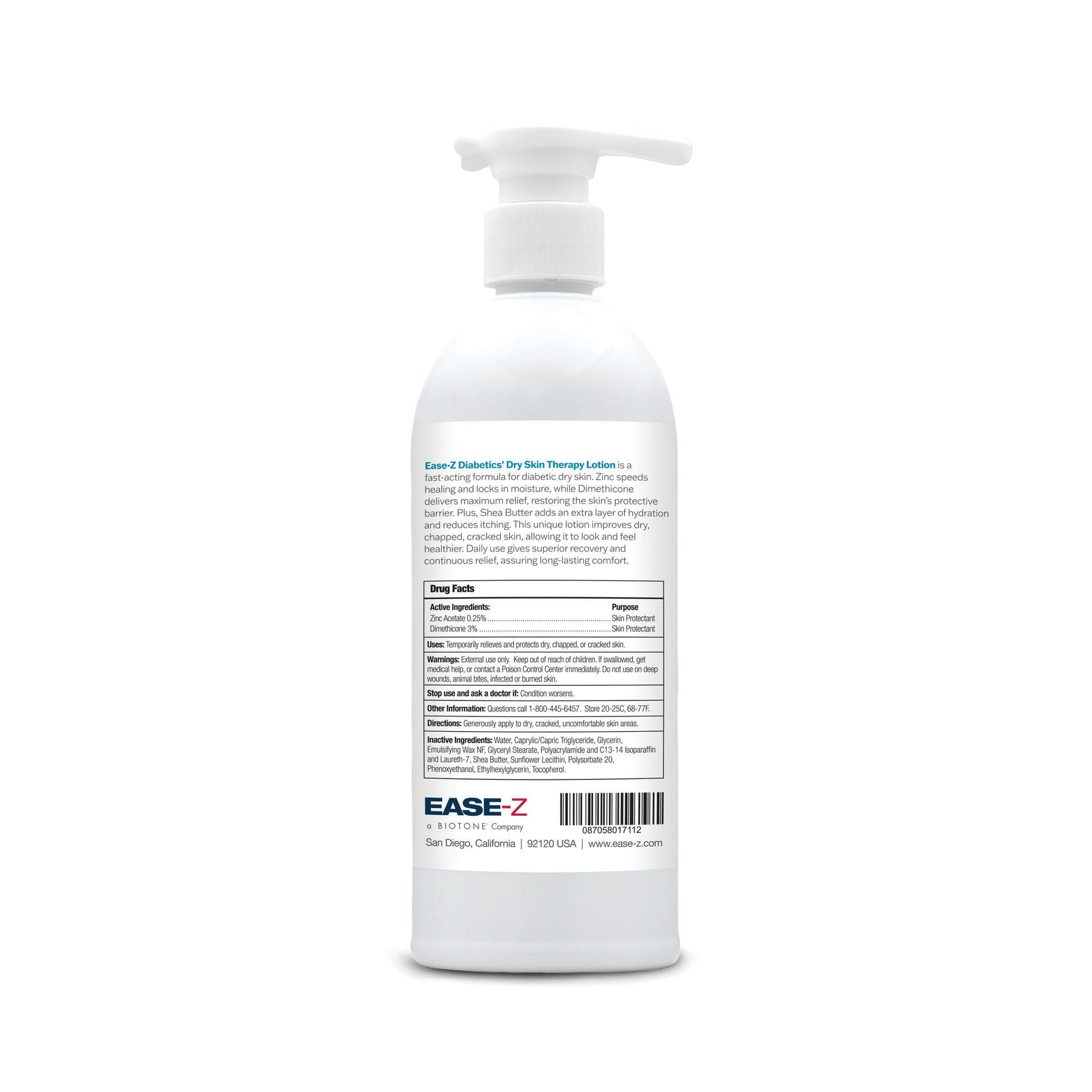 EASE-Z Diabetics' Dry Skin Therapy Foot Cream, Scented, Pump Bottle