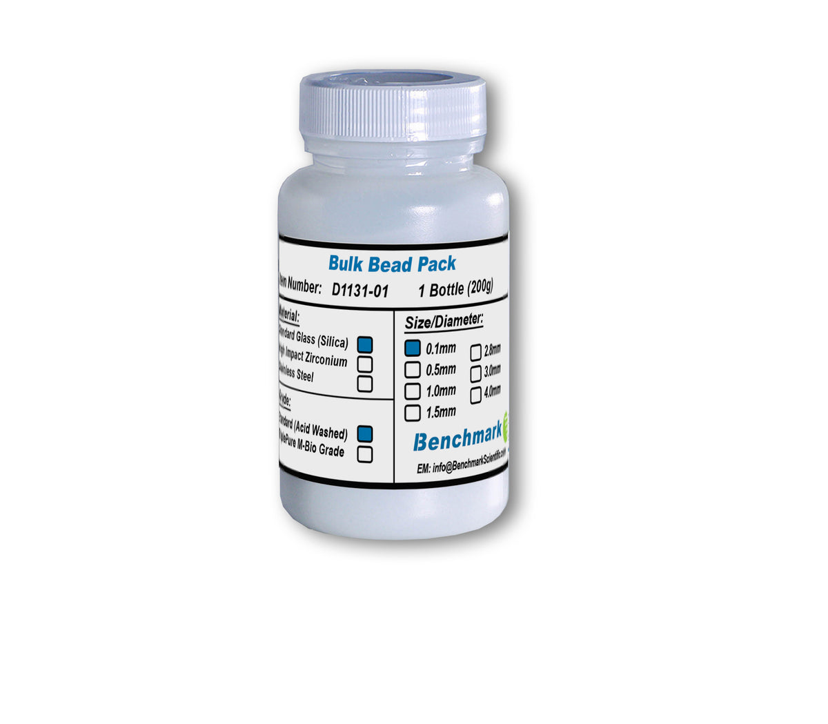 Benchmark Scientific Bulk Homogenizer Beads D1131–D1134 Series