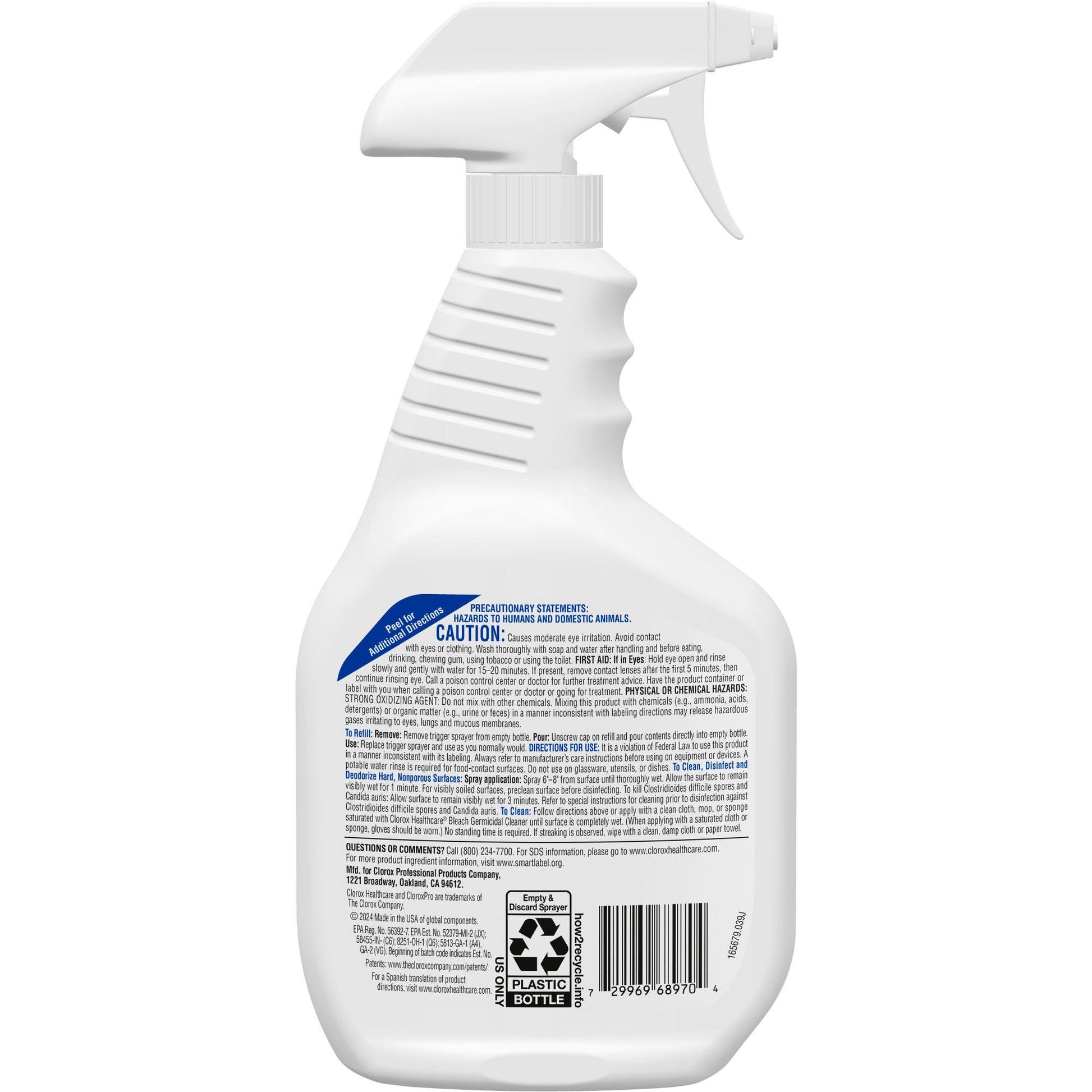 Clorox Healthcare® Bleach Germicidal Cleaner, Spray Bottle