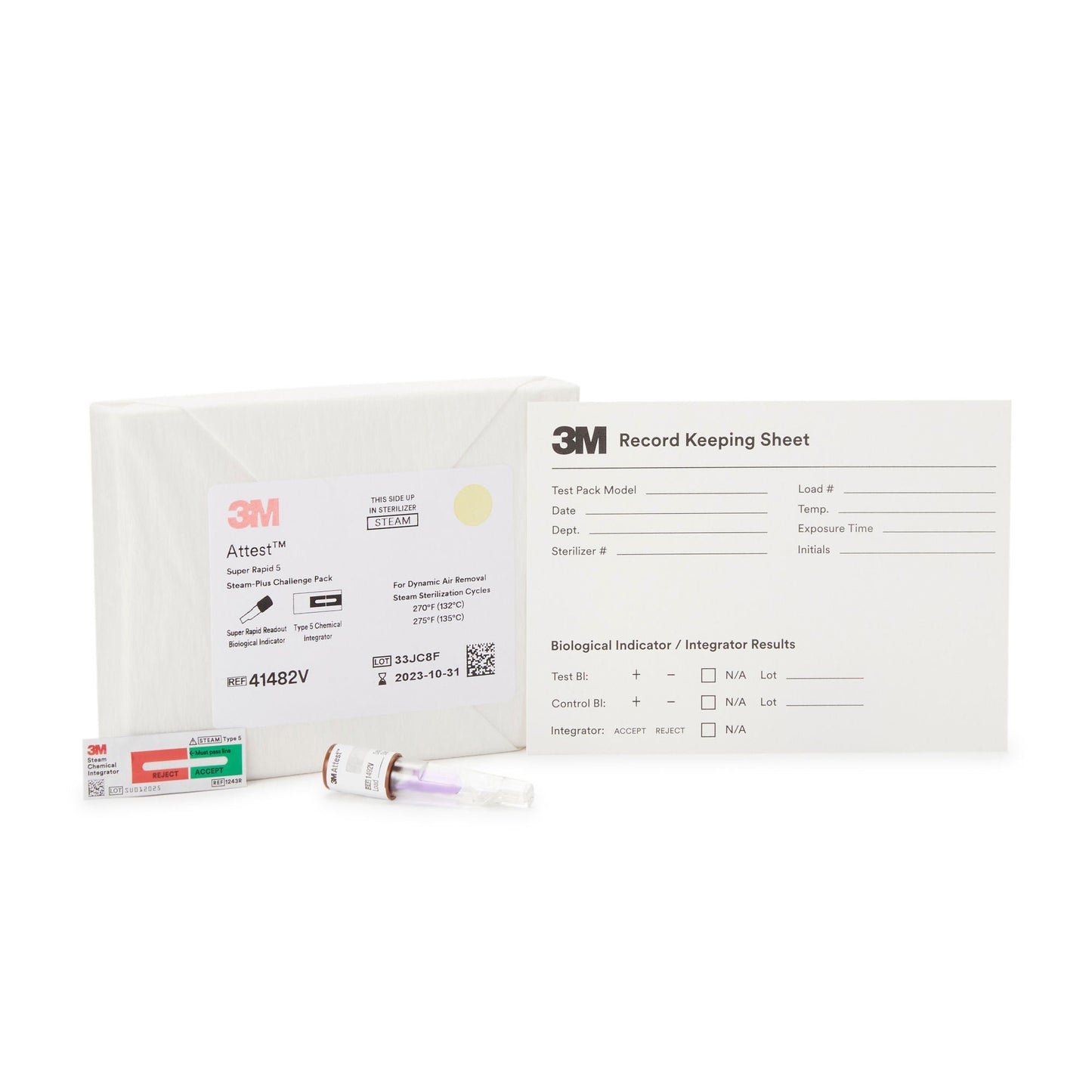 3M™ Attest™ Super Rapid 5 Steam-Plus Sterilization BI Challenge Pack