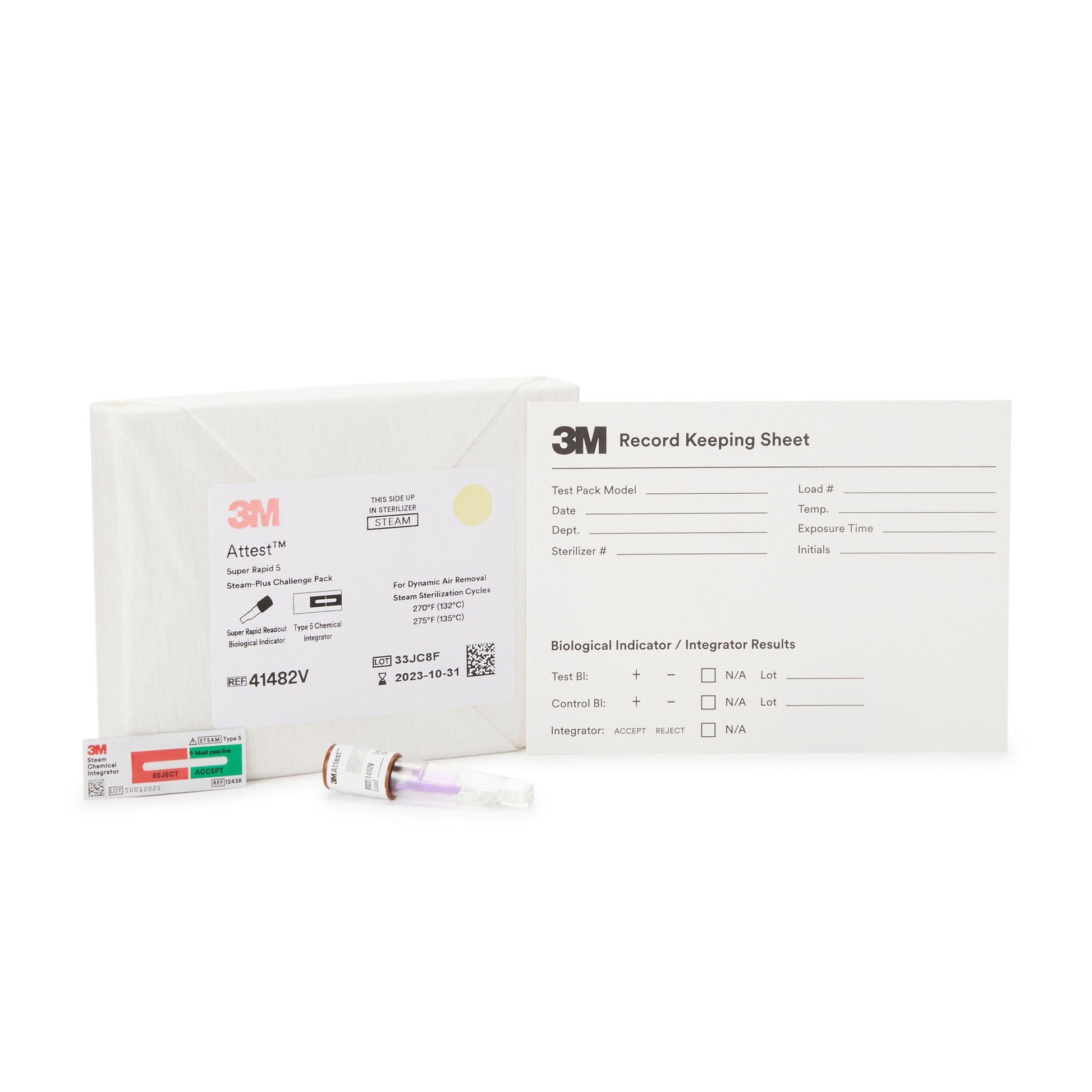 3M™ Attest™ Super Rapid 5 Steam-Plus Sterilization BI Challenge Pack