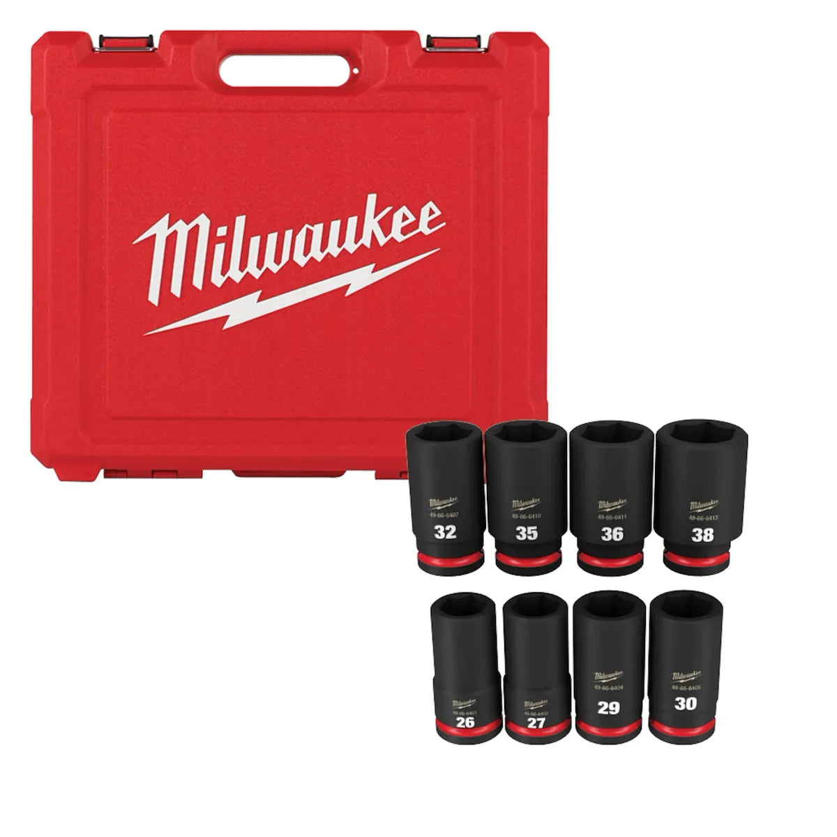 Milwaukee 8PC SHOCKWAVE Impact Duty 3/4" Drive Metric Deep 6 Point Socket Set 49-66-6411