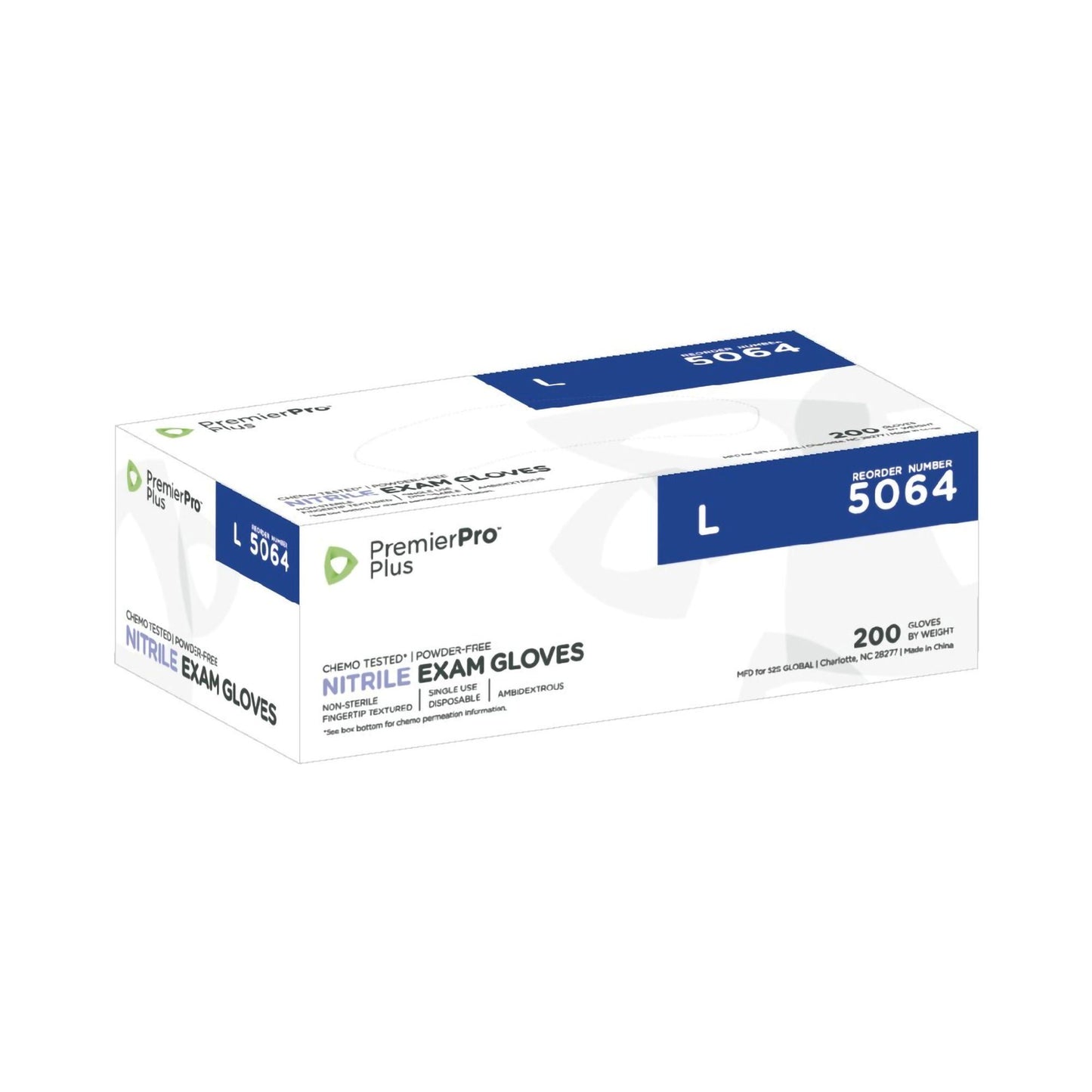 PremierPro™ Plus Nitrile Exam Gloves, Blue - view 2