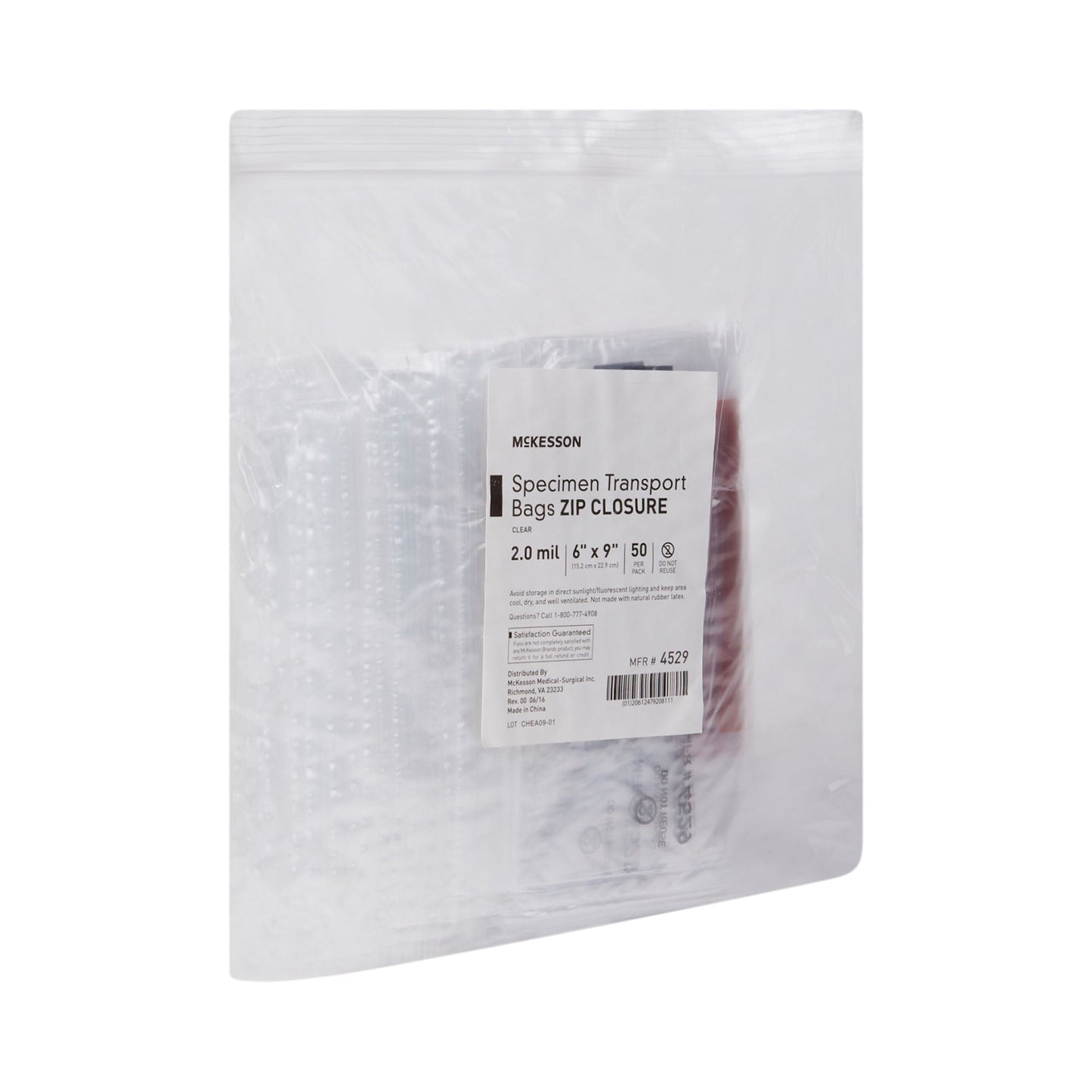 McKesson Specimen Transport Bag, Zip Closure