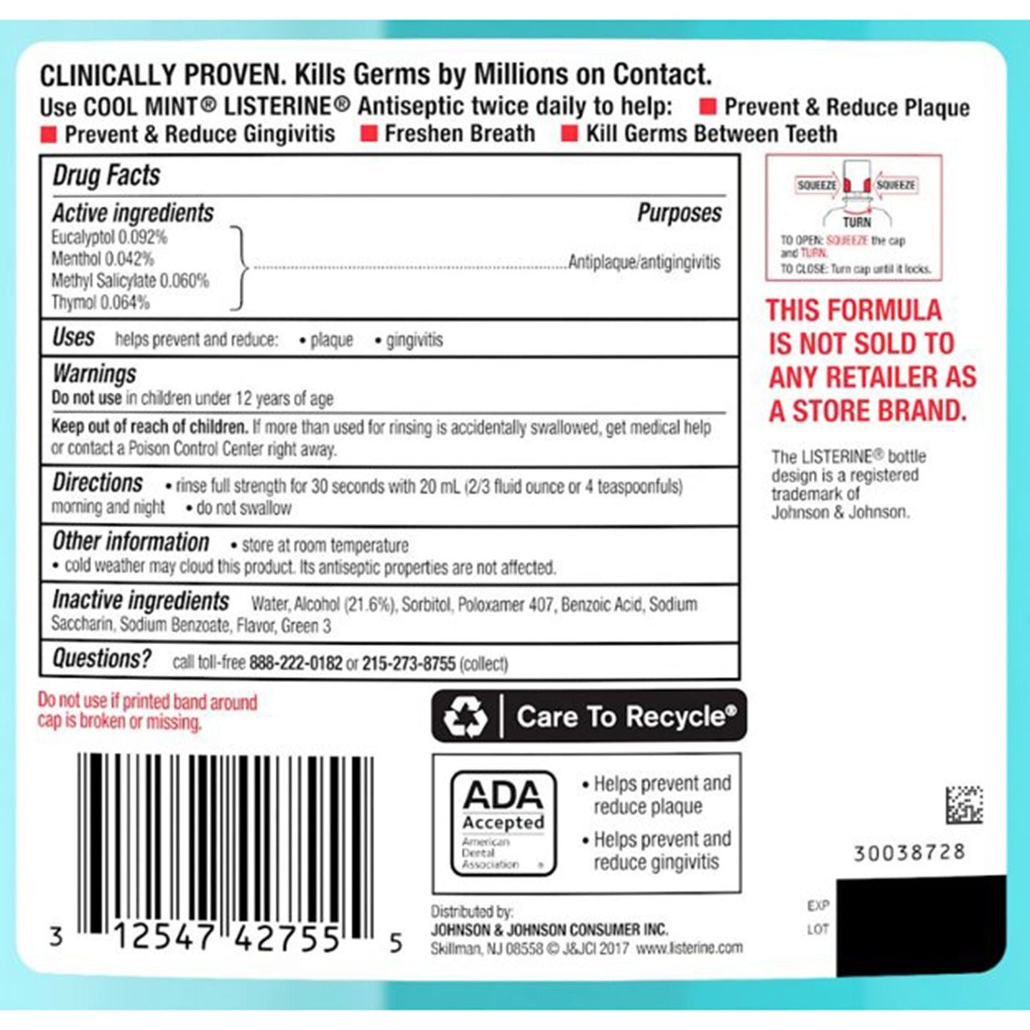 Listerine® Cool Mint Antiseptic Mouthwash