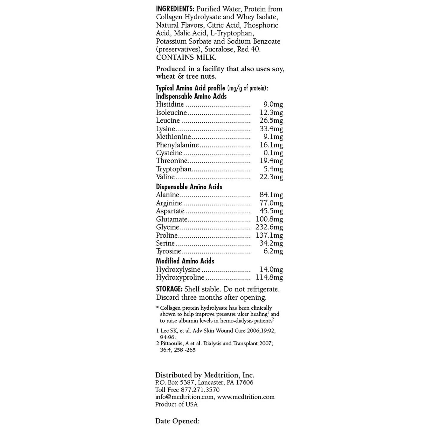 ProSource NoCarb™ Berry Punch Collagen and Whey Protein Formula, Bottle