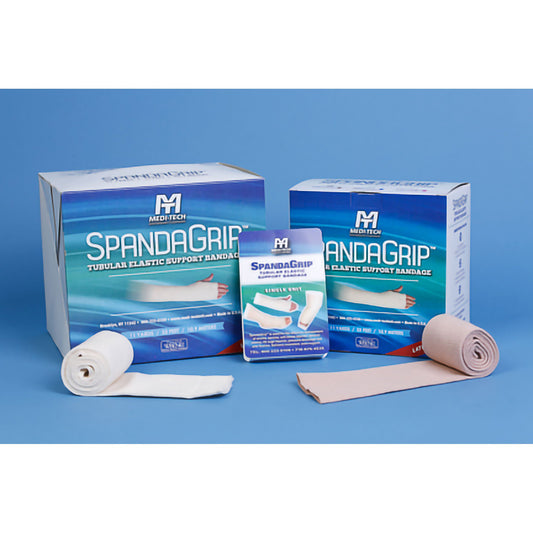 SpandaGrip Elastic Tubular Support Bandage Large Knee / Medium thigh Pull On Beige NonSterile Size F Standard Compression