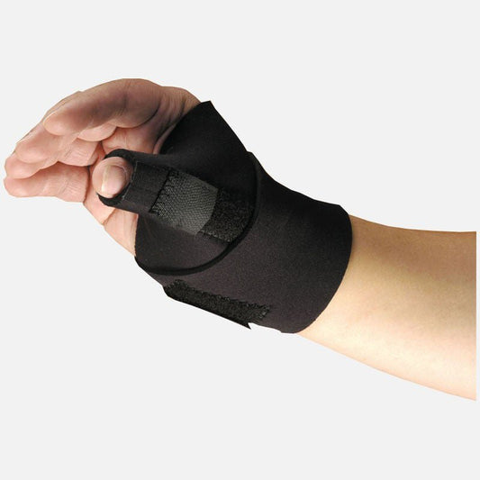 Modabber Thumb Brace Adult Hook and Loop Strap Closure Left or Right Hand Black