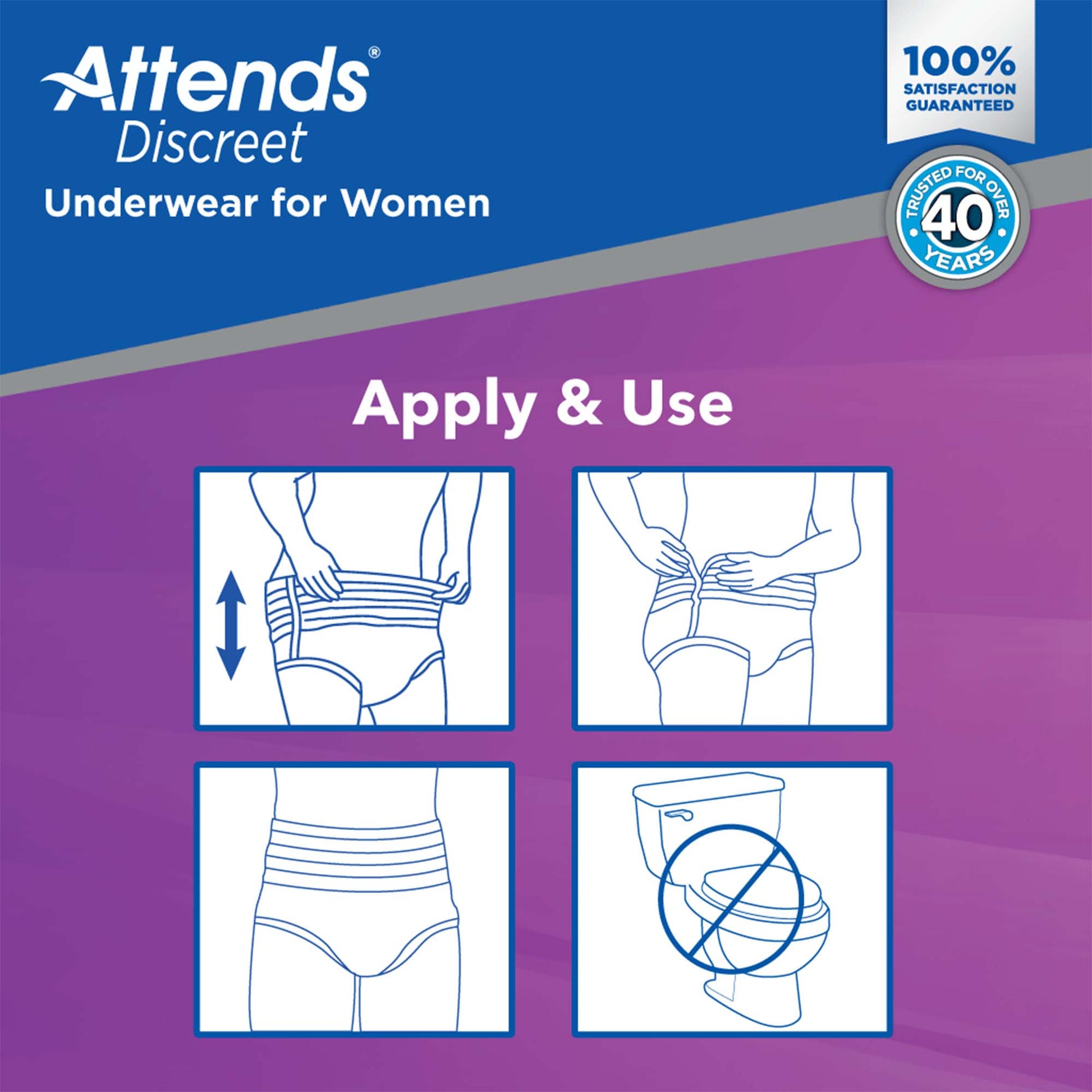 Attends® Discreet Women's Underwear, Level 5