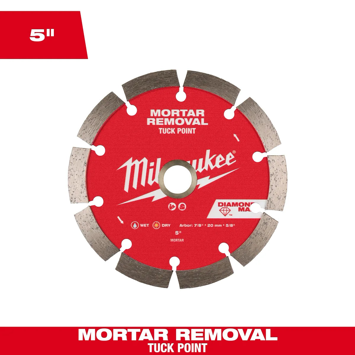 Milwaukee 5" DIAMOND MAX Tuck Point Diamond Blade 49-93-7406 | Diamond Coated