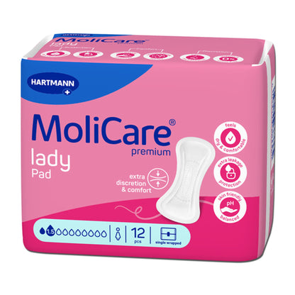 MoliCare® Premium lady pad 1.5 Drops for Light Incontinence, 9 x 27 Centimeter