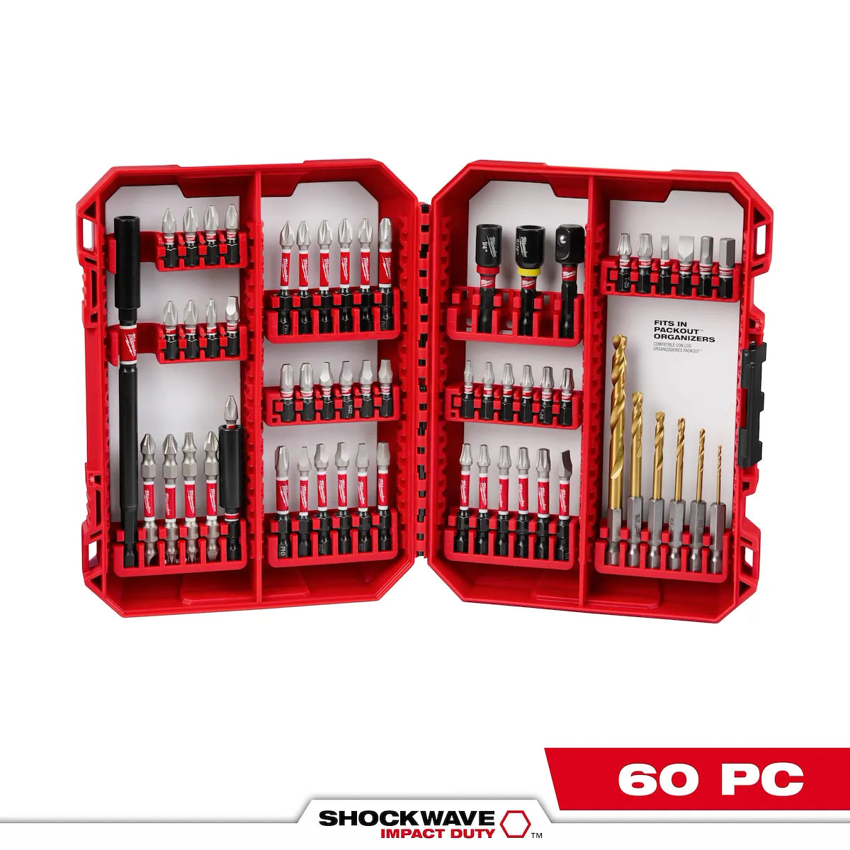 Milwaukee 60PC SHOCKWAVE Impact Duty Drill & Drive Set 48-32-4097 | 60-Piece