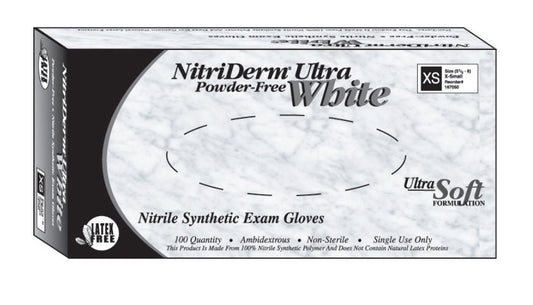 NitriDerm® Ultra White Nitrile Exam Gloves, White