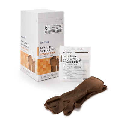 Sterile McKesson Perry® Latex Surgical Gloves, Brown