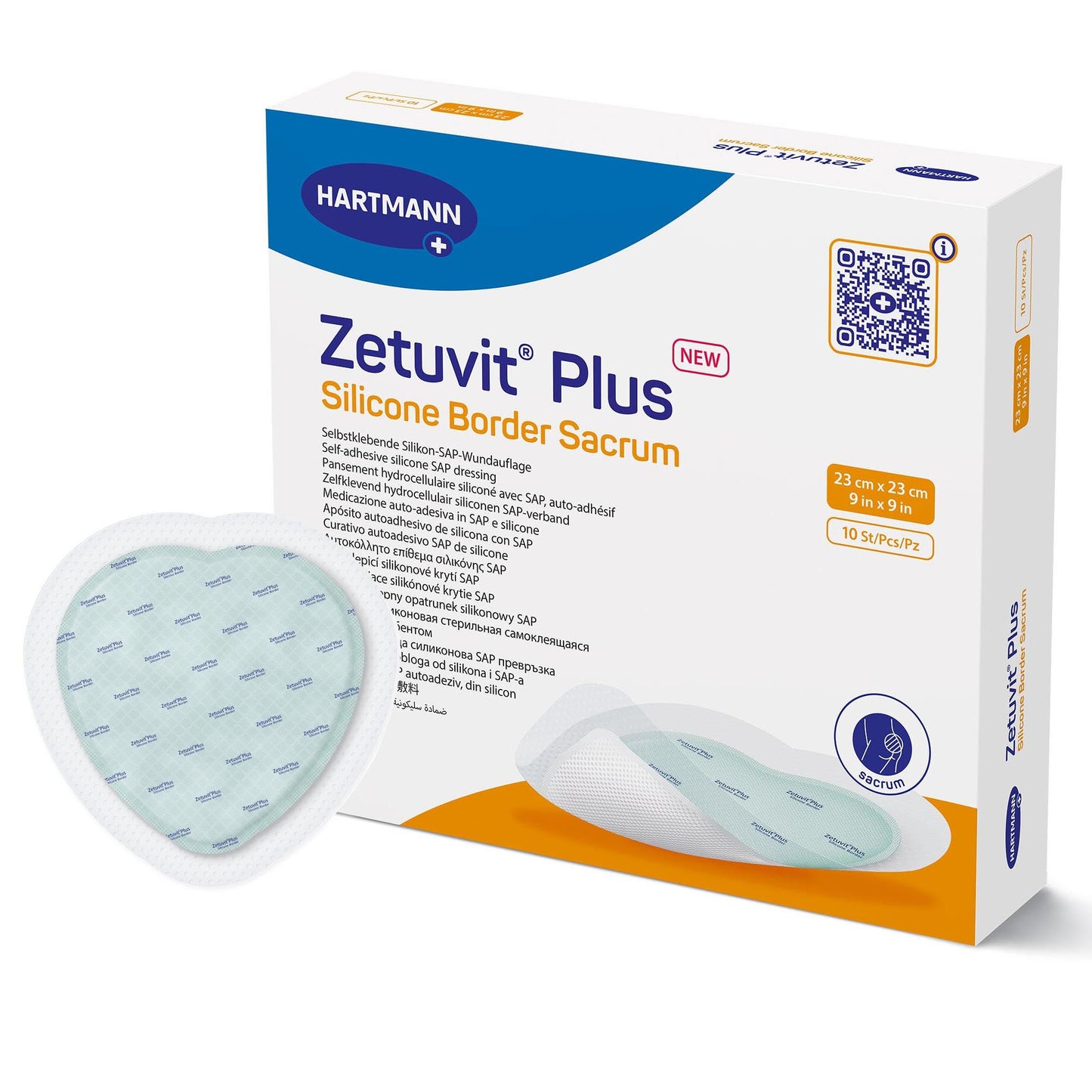 Zetuvit® Plus Silicone Border Super Absorbent Dressing, Sacral