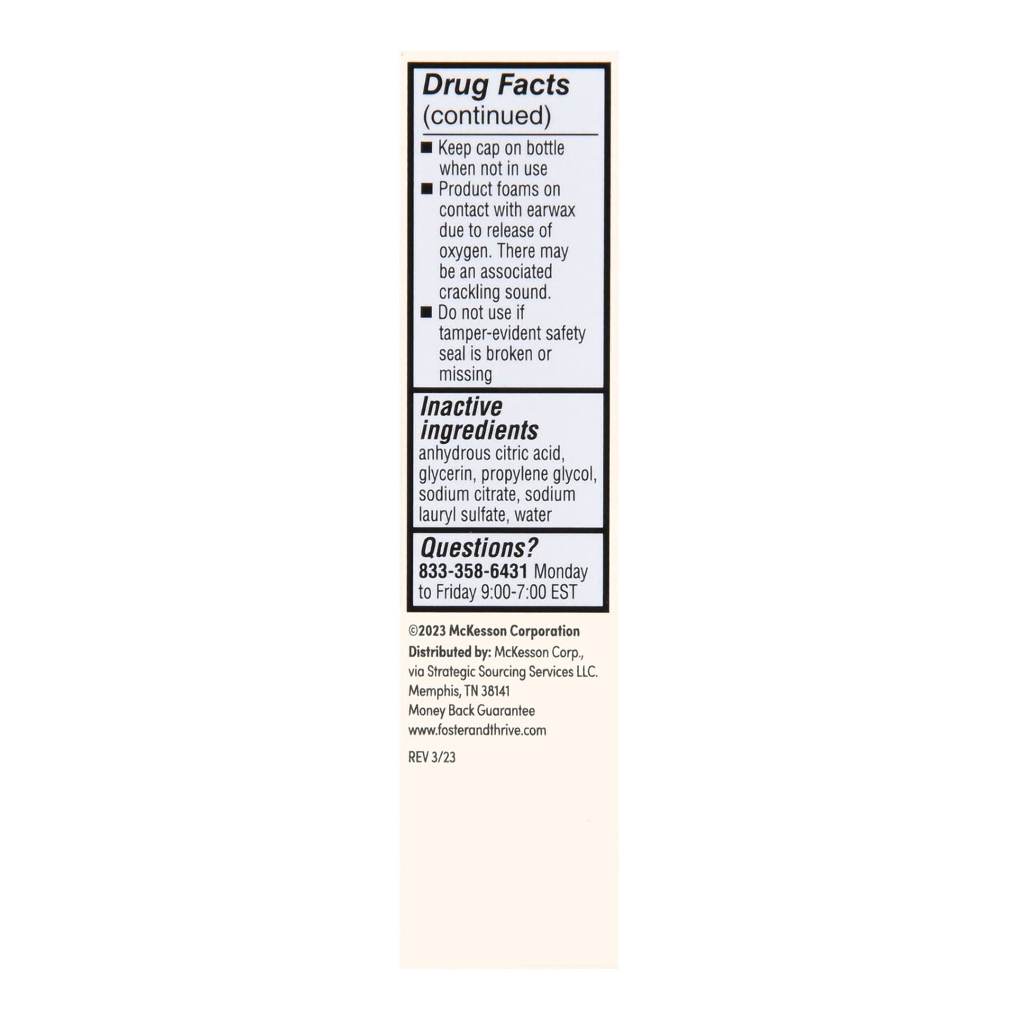 Foster & Thrive™ Earwax Removal Drops Carbamide Peroxide 6.5%