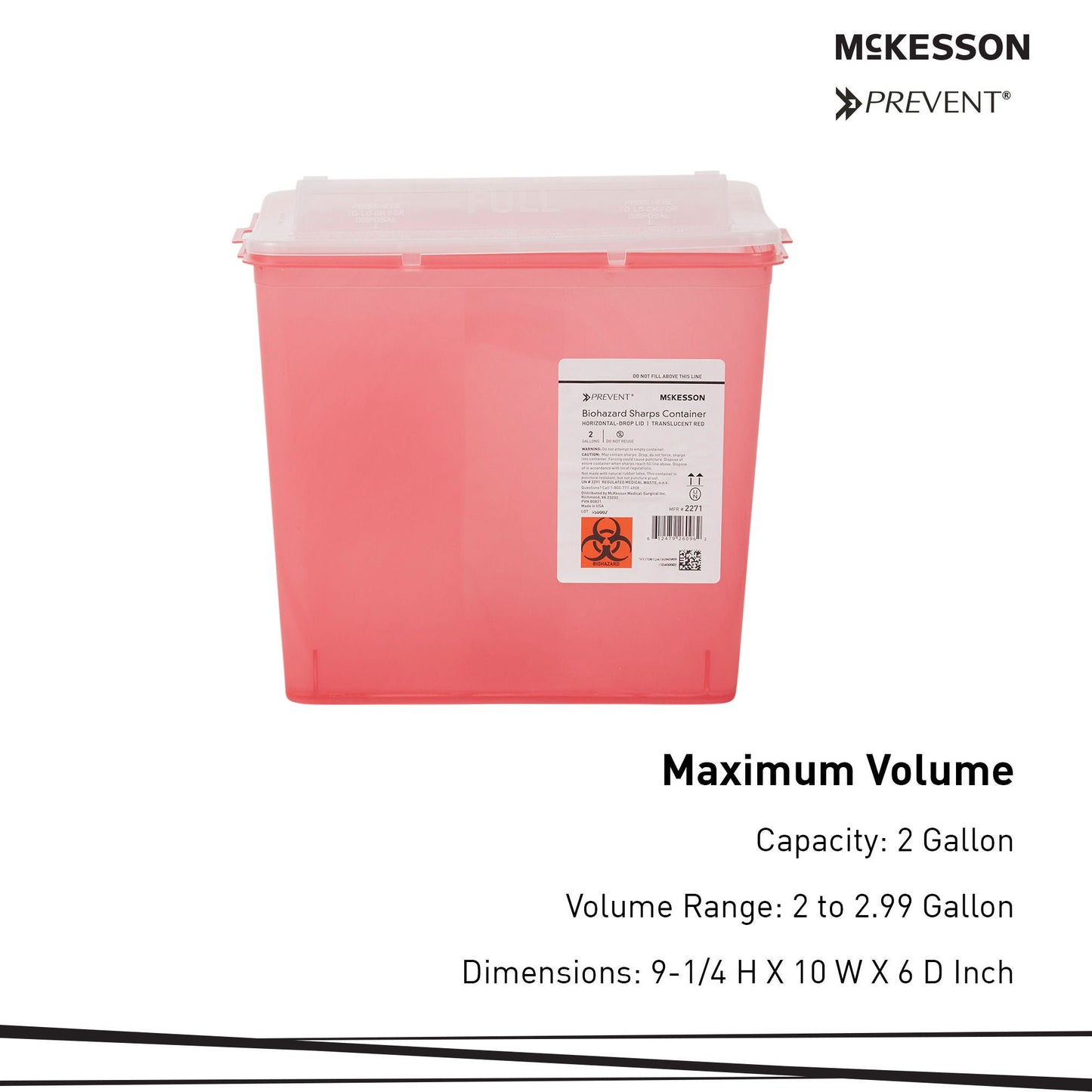 McKesson Prevent® Sharps Container, 2 Gallon